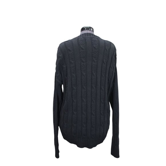 American Crew Club Fisherman Sweater Men’s Size XL Cable Knit V-Neck Vintage - Picture 3 of 10